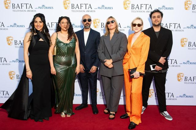 Haya Al Badarneh with the film team on the BAFTA red carpet.