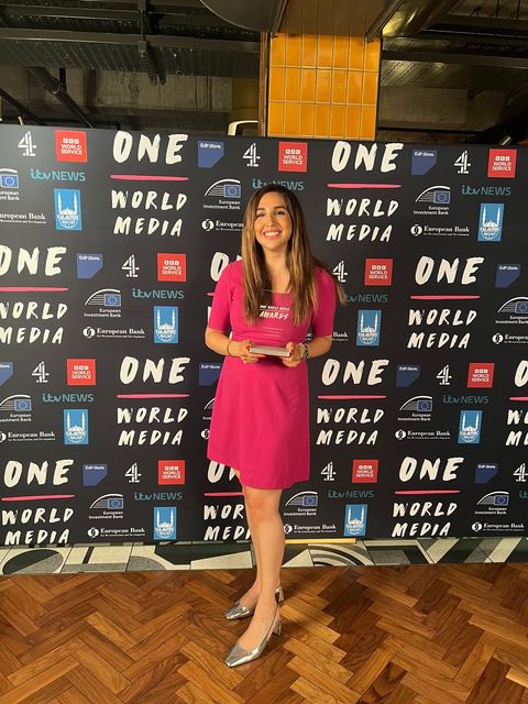 Haya Al Badarneh at the One World Media Awards.